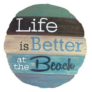 Spooniques Beach Stepping Stone Beachy Coastal Resin Wall Art